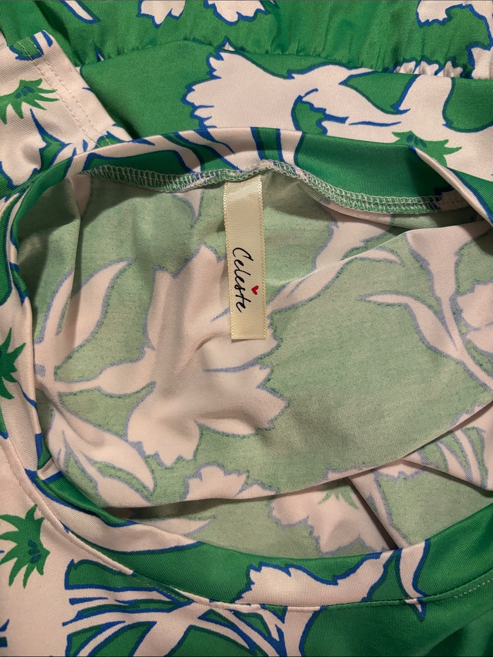 Celeste Green Maxi Dress with White Floral Print - Picture 3 of 5